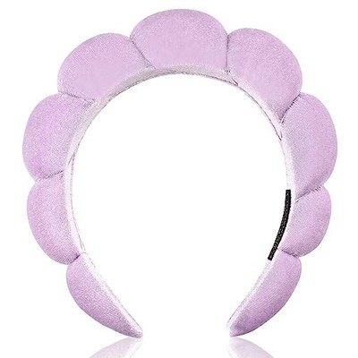  Spa Headband for Women Sponge Headband for Washing Face Clouds Soft Purple