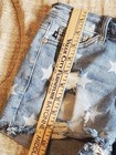 Judy Blue Star Print Distressed Light Blue Cut-Off Short Frayed Hem Size S 00/2 — photo 8