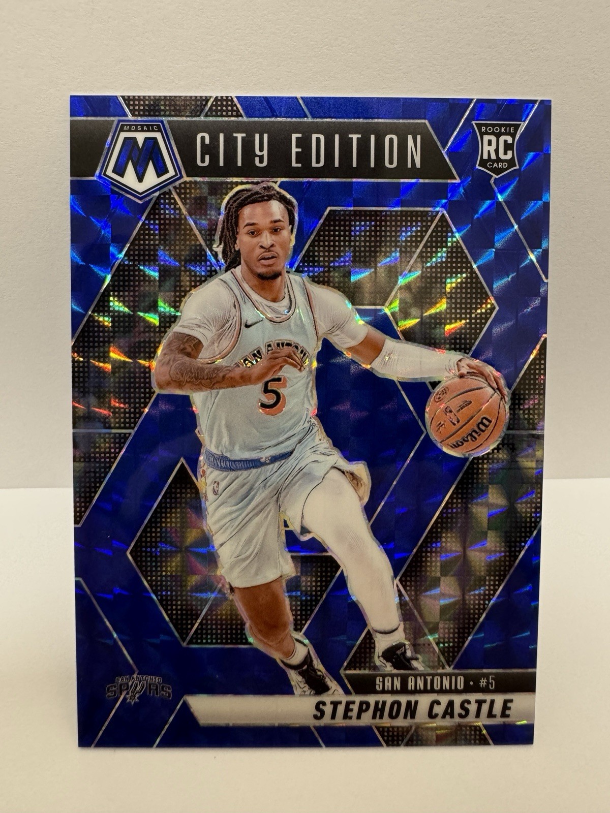 STEPHON CASTLE 2024-25 Panini Mosaic City Edition #290 Blue Mosaic Prizm /199 RC