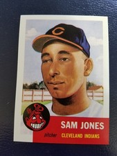 Sam Jones Cleveland Indians 1991 Topps Archives 1953 T Reprint BLANK BACK