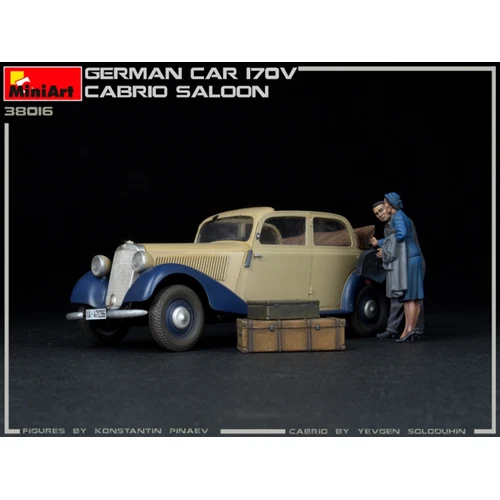 GERMAN CAR 170V CABRIO SALOON KIT 1:35 Miniart Kit Auto Modellino Nuovo - Immagine 2 di 3