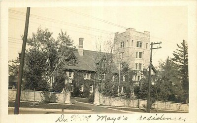 Real Photo Postcard Dr William Mayo's Mansion, Rochester, Minnesota - ca 1920s