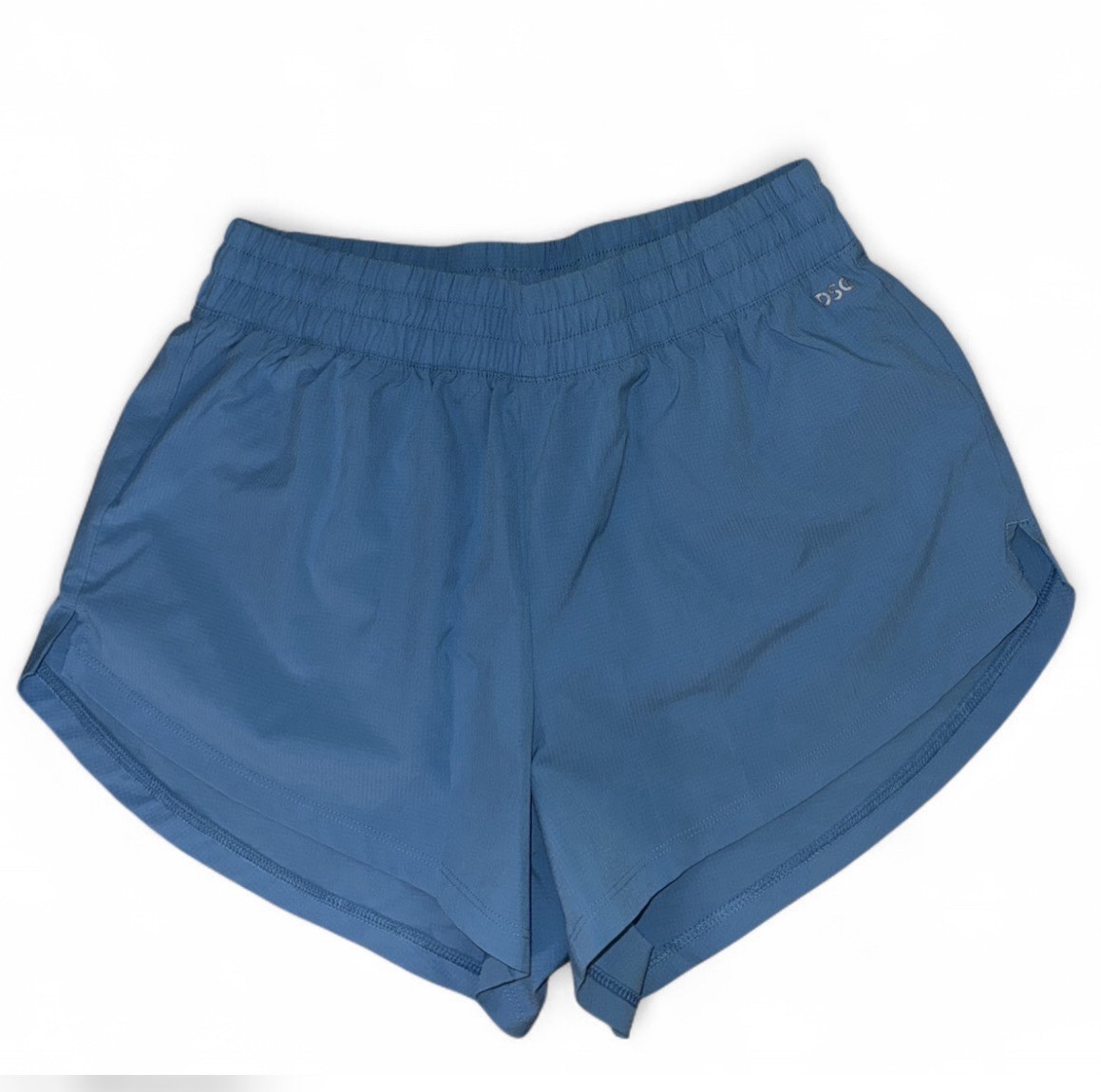 DSG Women's Blue Athletic Knit Shorts Polyester Elastic Waist Lightweight Solid