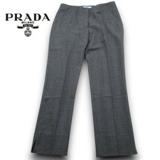 Prada Gray Houndstooth Virgin Wool Luxury Ankle Dress Pants, Size IT 38 or US 2