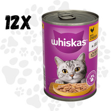 WHISKAS Adult Wet Cat Food Chicken in Jelly 12x400g - Balanced & Nutritious