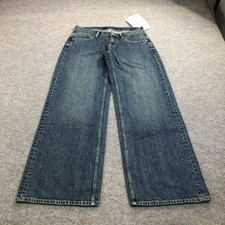 A ropostale Baggy Wide Leg Jeans Womens 6R Blue Dark Wash Denim 30x31 Fall
