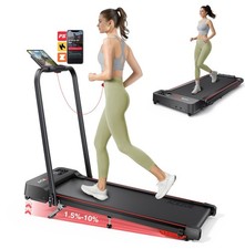2-in-1 Foldable Treadmill with 3-Level 10 Incline, Walking Pad for Home Smal...