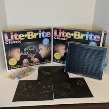 2-Pack LIte Brite Classic 1 NIB 1 used - Black Portable Light Art Toy Learning