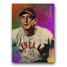 Bob Lemon #7 Art Card Limited 43/50 Edward Vela Signed (Cleveland Indians)