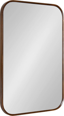 Nordlund Modern Wood Framed Wall Mirror - 23x35 in Walnut Brown
