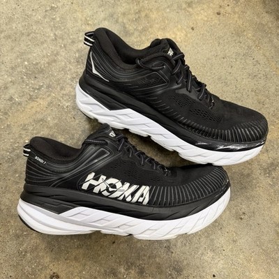 Hoka One One Bondi 7 Wide Shoes Womens Size 6 D Black 1110531 BWHT