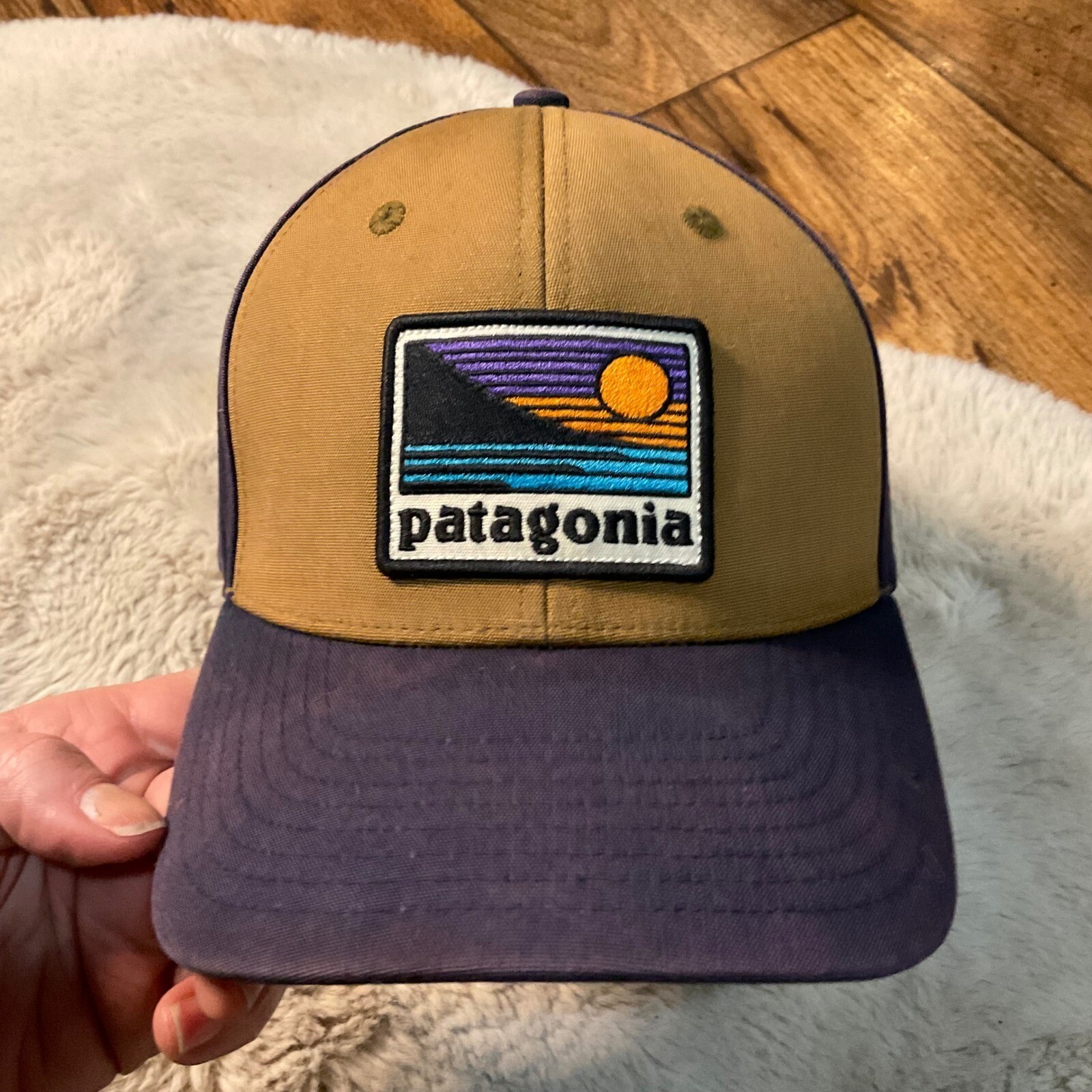 Patagonia Patch Snap Back Baseball Cap Hat Brown … - image 3