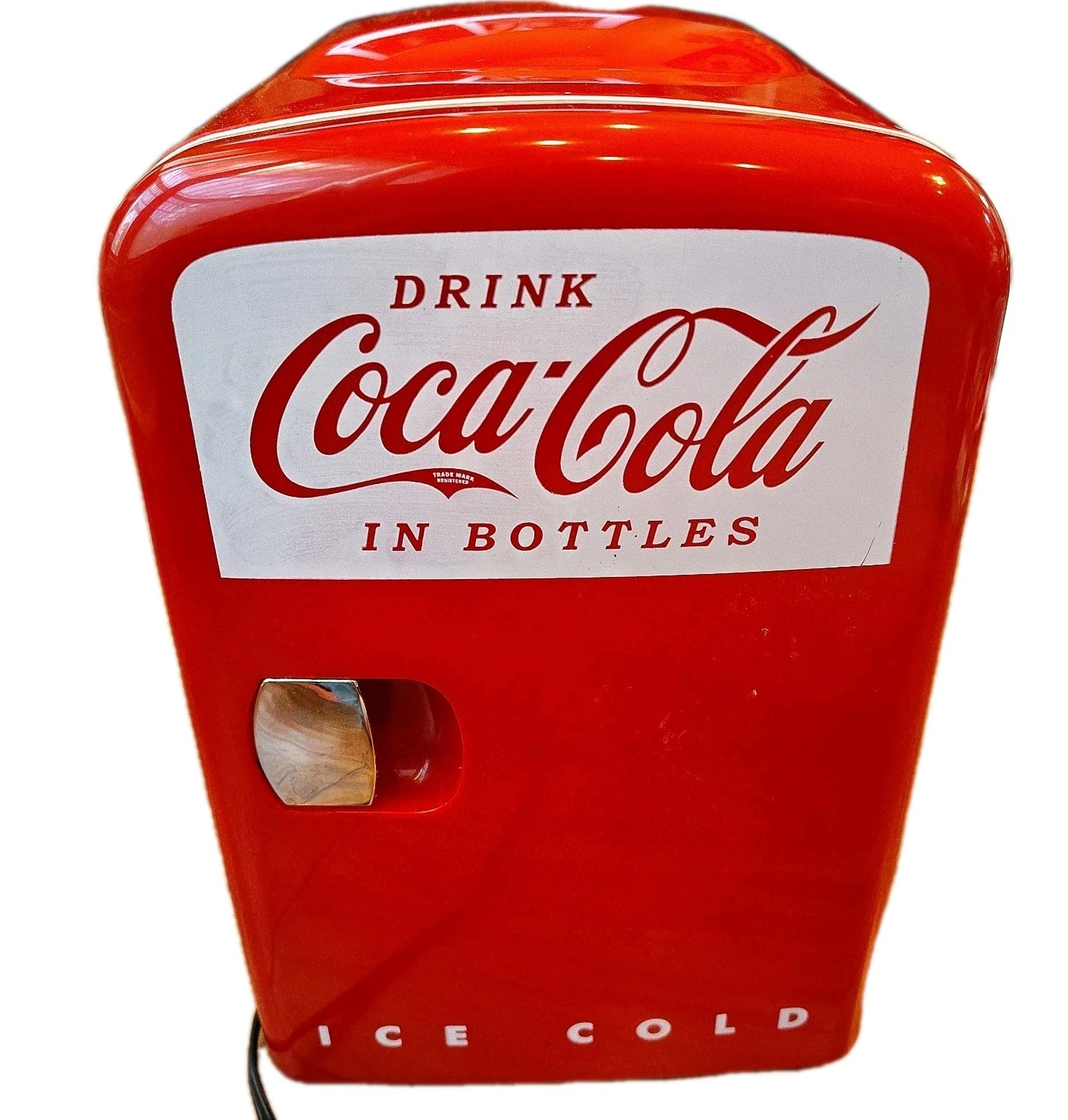 Small Coca-Cola Mini Refrigerator 6 Can Cooler Hot/Cold Works Great
