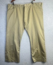 VTG 1950s Tuff Nut Sanforized Cotton Chino Pants 50x32 USA Made Pearl Snap