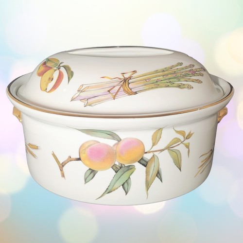 De colección Royal Worcester Evesham 2,5 cuartos Cazuela cubierta porcelana Inglaterra - Imagen 2 de 13
