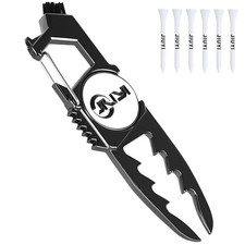 Golf Divot Tool with Magnetic Ball Marker, and Tee Height Adjuster, 6 Golf Te...