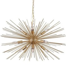 Modern Gold Sputnik Chandelier Vintage 9-Lights Geometric Starburst Chandelie...