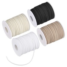 4-Pack 200 Yards 2.6mm Suede Cord White, Cream White, Brown, Black