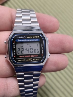 Casio A168W-1 Vintage Digital Watch -Electro-Luminescence Illuminator