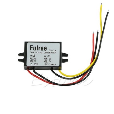 DC 24V 36V 48V (15V-55V) to 12V 3A 36W DC-DC Converter Step Down Module Car