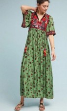 Verb by Pallavi Singhee for Anthropologie Basil Embroidered Maxi Dress XS NWT