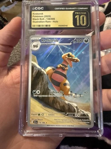2025 POKEMON BLK EN-BLACK BOLT ILLUS. RARE #136 KROKOROK CGC 10 Pristine Pop 4
