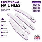 100/180/240 GRIT NAIL FILES PROFESSIONAL QUALITY HALF MOON/CURVED/DIAMOND BUFFER