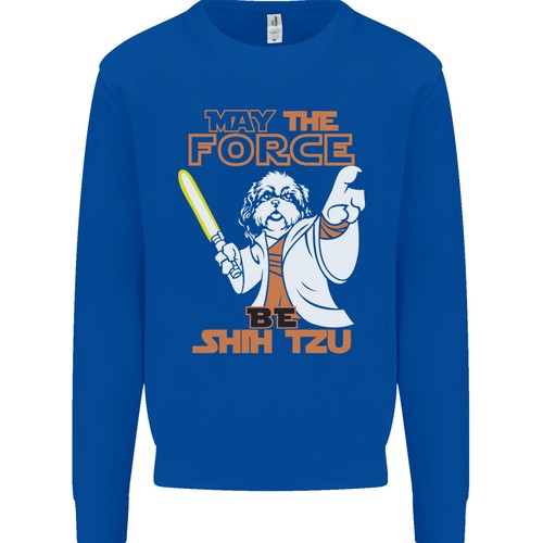 May the Force Be Shih Tzu Funny Dog Kids Sweatshirt Jumper - Picture 4 of 31