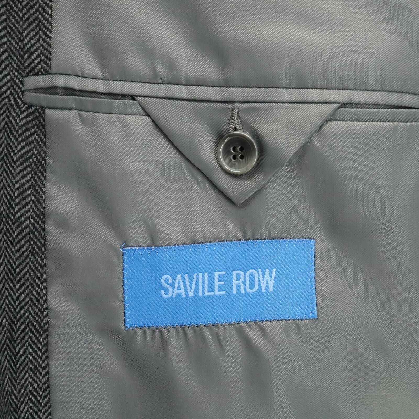 FILA Savile Row cappotto sportivo uomo 46R grigio spina di pesce lana di agnello giacca blazer