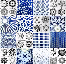 Huge Lot Craft Mylar Stencils Mandala Chevron Dots 3.5-12 in 42ct