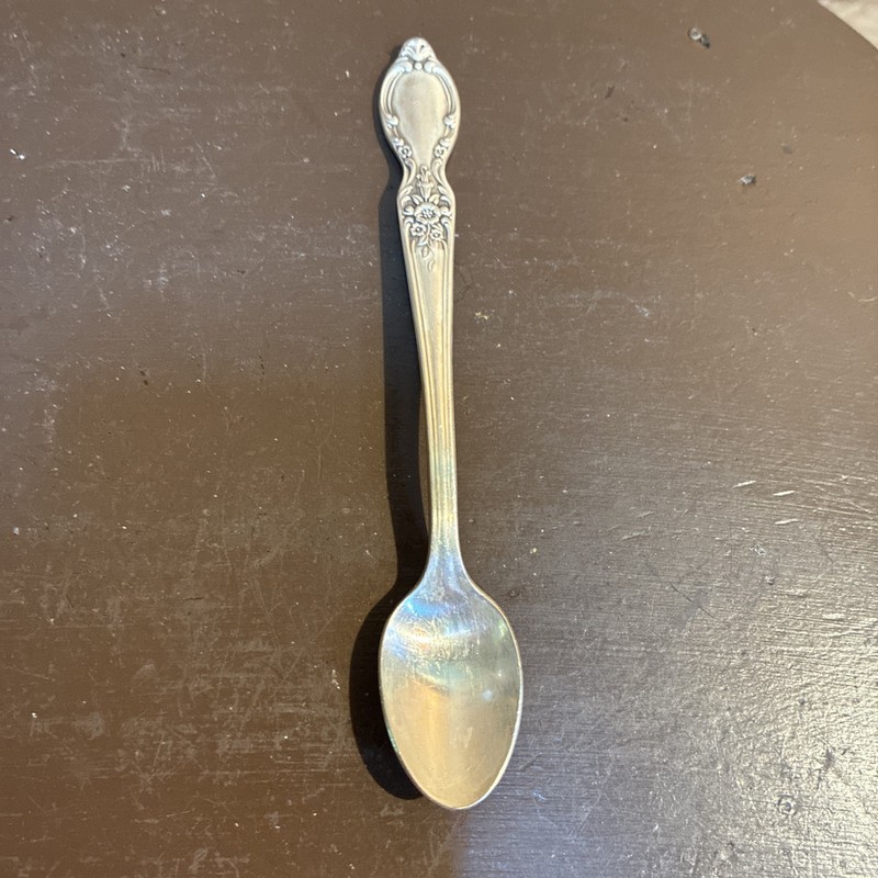 ✅ MID-CENTURY VINTAGE 1954 VICTORIAN ROSE SILVERPLATED INFANT👶 FEEDING SPOON 