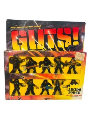 Aikido Force G.U.T.S. Mattel soldiers figures MOC Ninja UNPUNCHED box set BMC1