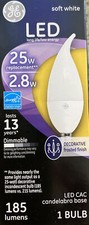 GE 2.8-Watt 25-Watt Replacement 185 Lumens Soft White Candelabra Base Bent
