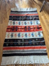 vintage 69x41 felted WOOL blanket rug NATIVE AMERICAN indigenous tribal