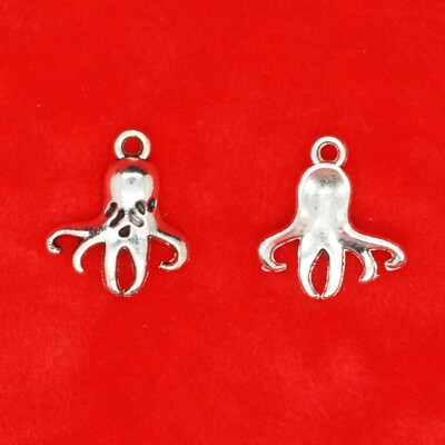 10 x Tibetisches Silber Oktopus Tintenfisch Meeresleben Aquarium Charms Anhänger 