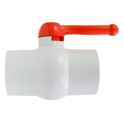 Midline Valve PVC Ball Valve Red T-Handle Water Shut-Off 6 in. Solvent Connec...