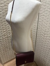 Tory Burch Emerson Chain Wallet Crossbody Burgundy