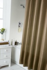 PLAIN SHOWER CURTAIN PANEL WITH MATCHING RINGS FOR POLE 180cm x 180cm MULTI
