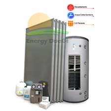 Kit solare termico produzione ACS e riscaldamento, 5-6 persone bollitore 600L