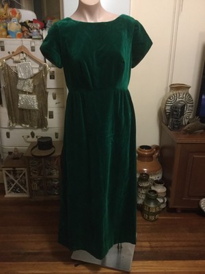 green velvet evening dress