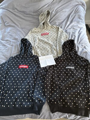 Supreme x Comme Des Garçon CDG 2012 Polka Dot Box Logo Hoodie Gray