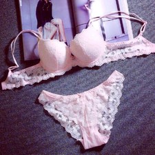 Lady Push Up Padded Bra Lace Panties Briefs Underwear Fashion Lingerie Bra Set
