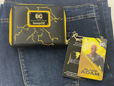 Loungefly DC Comics Black Adam Cosplay Zip Around Wallet, Glows in UV Light 