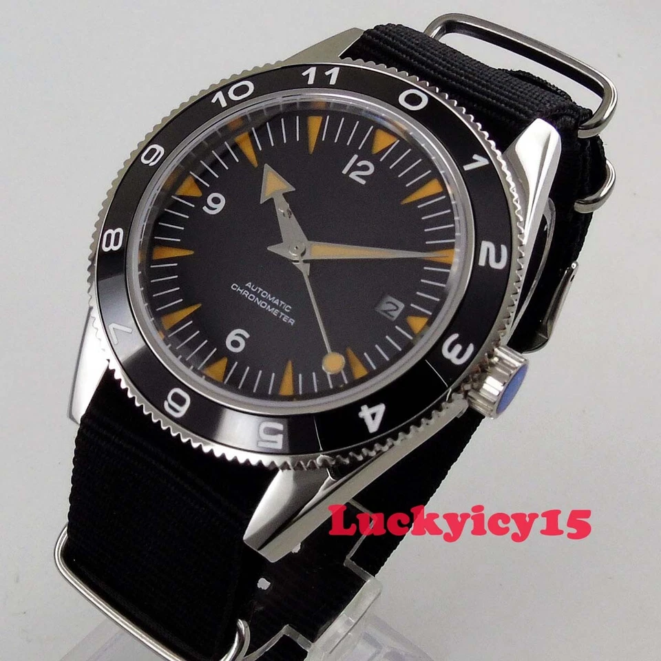 Luxury 41mm black dial sapphire crystal Miyota Automatic movement men's watch - Image 4 of 4
