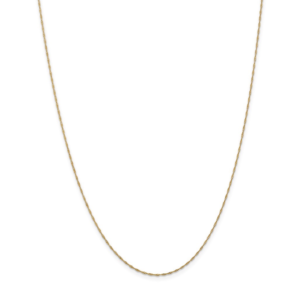 14k Yellow Gold 1mm Singapore Chain Necklace 16 Inch