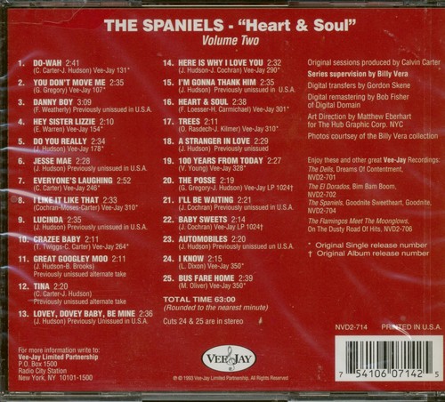 The Spaniels - Heart And Soul Vol.2 - Vocal Groups/Doo Wop - Picture 2 of 2