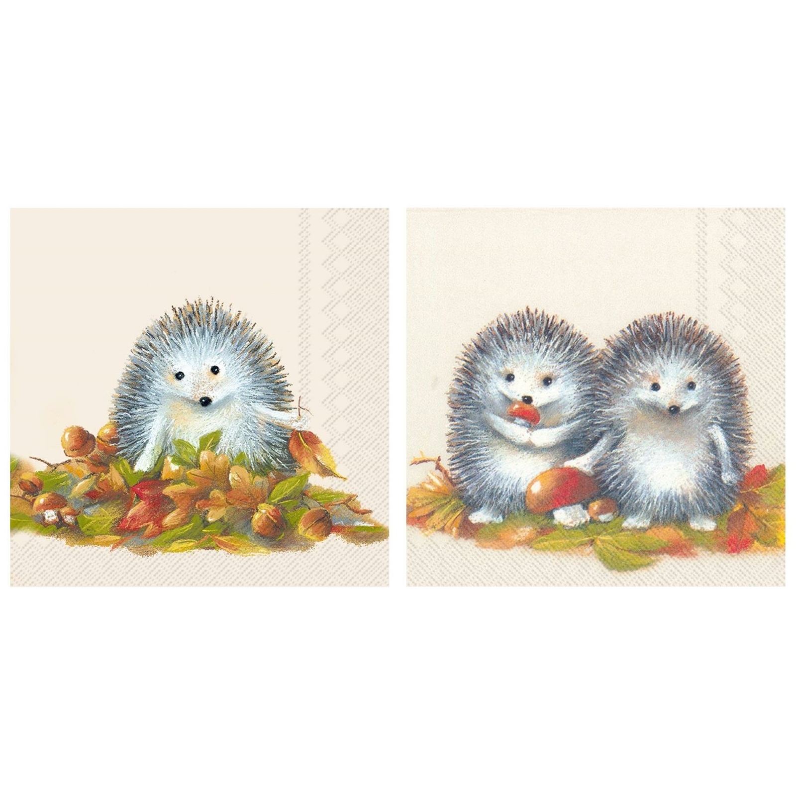 Welcome Little Friends Paper Napkins Autumn Hedgehog Disposable 3-Ply Serviettes