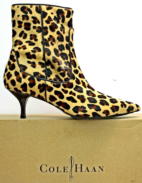 cole haan leopard ankle boots