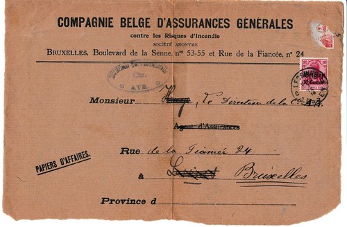 GERMANY EMPLOYMENT OF BELGIUM 10 cents 1916 GERMANY OCCUPATION BELGIUM