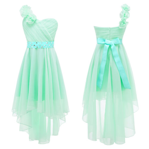 Kids Girls Dresses A-Line High Low Hem Bridesmaid Dress Wedding Evening GownS - Picture 83 of 120